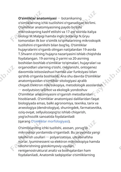 oʻsimliklar anatomiyasi — DOC