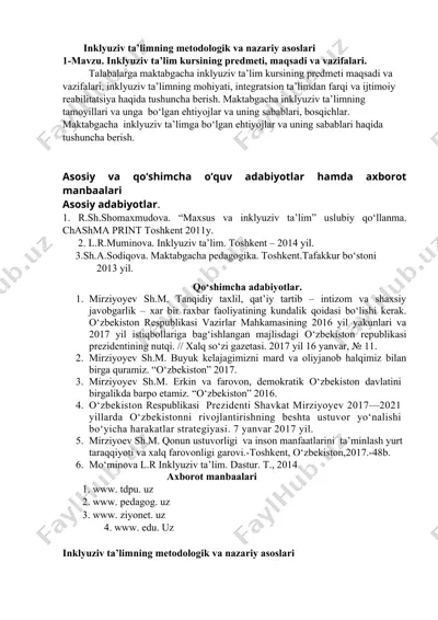 inklyuziv ta’limning metodologik va nazariy asoslari — DOCX
