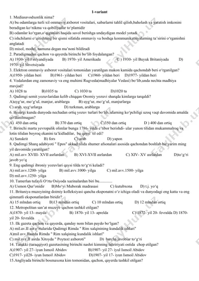 mediasavodxonlik — DOCX