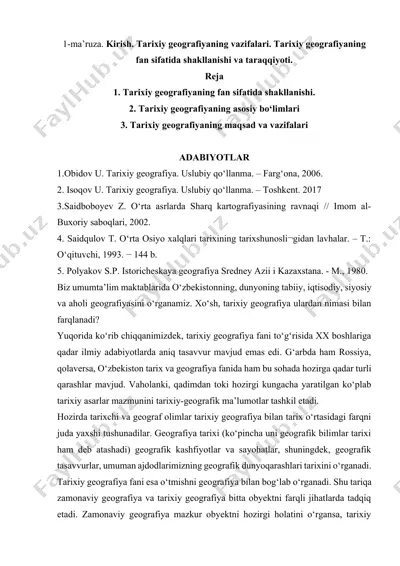tarixiy geografiya — DOCX
