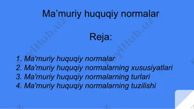 ma’muriy huquqiy normalar — PPTX