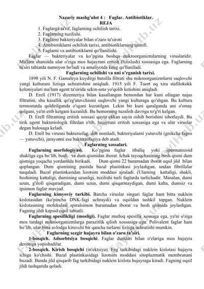 faglar va antibiotiklar — DOCX