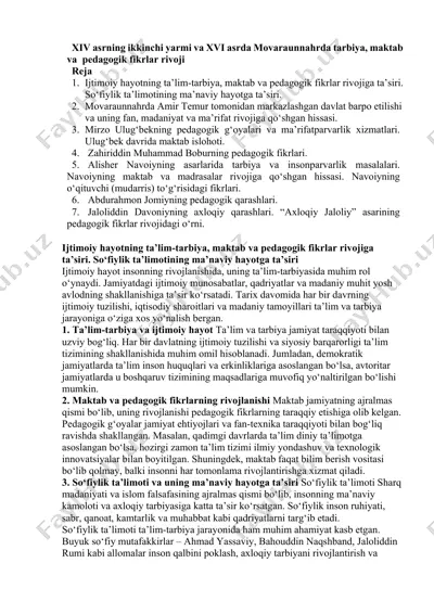 ijtimoiy hayotning ta’lim-tarbiya, maktab va pedagogik fikrlar rivojiga ta’siri — DOCX