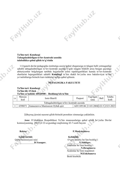 ta'lim turi: kunduzgi — DOCX
