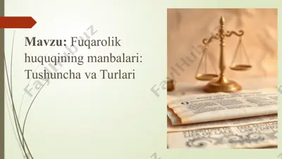 fuqarolik huquqining manbalari - tushuncha va turlari — PPTX