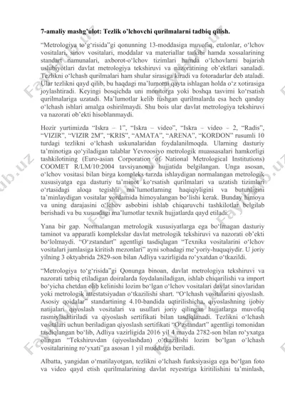 tezlik o'lchov qurilmalari — DOCX