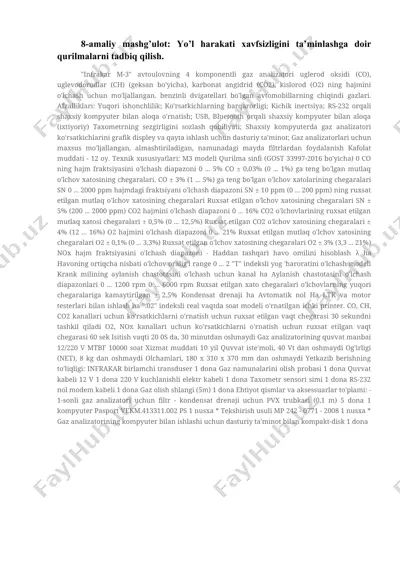 "infrakar m-3 avtoulovning 4 komponentli gaz analizatori" — DOCX
