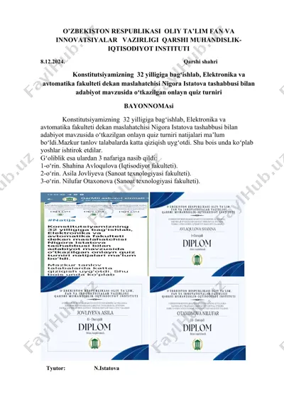 onlayn quiz turniri — DOCX