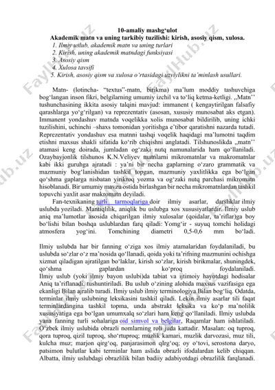 matnlar va ularning tuzilishi — DOCX