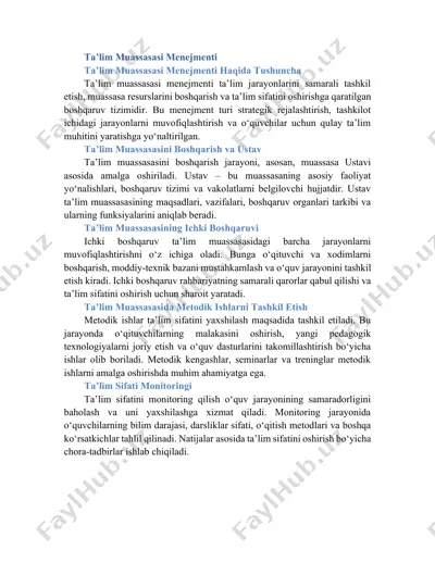 ta’lim muassasasi menejmenti — DOCX