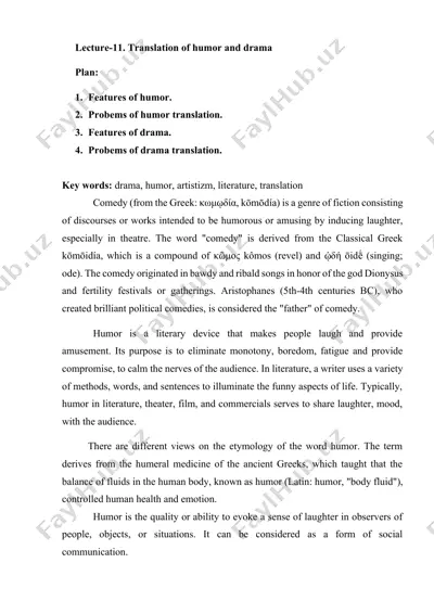 lecture-11. translation of humor and drama — DOCX