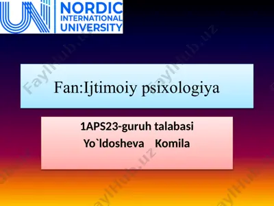 ijtimoiy psixologiya — PPTX