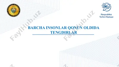 barcha insonlar qonun oldida tengdirlar — PPTX
