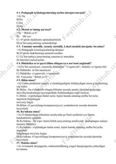 pedagogik texnologiyalar — DOCX