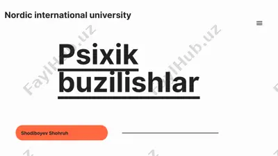 psixik buzilishlar — PPTX