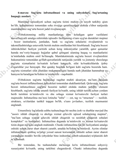 sug'urta infratuzilmasi va uning subyektlari — DOCX