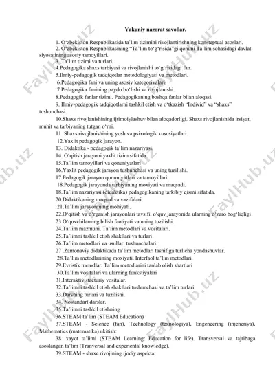 pedagogika shaxs tarbiyasi va rivojlanishi — DOCX