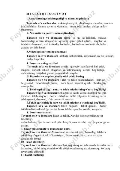 mikroiqtisodiyot — DOCX