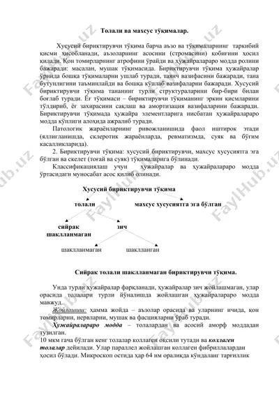 biyologik tashkil qilish va funktsiyasiga oid boshqa to'g'ri bo'lmagan ma'lumot — DOCX