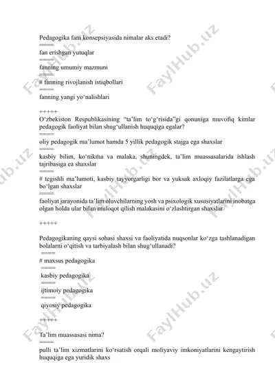 pedagogika fanida konsepsiyalar — DOCX