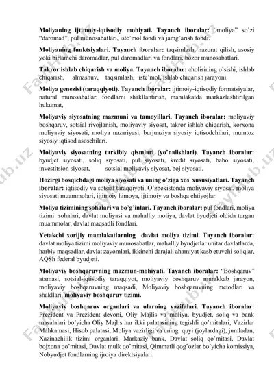moliya va iqtisod — DOCX