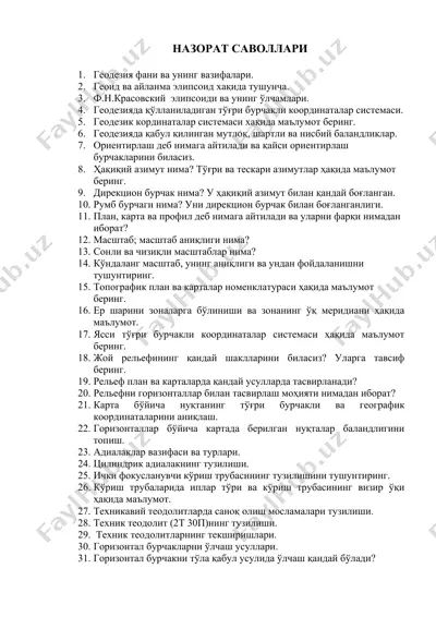geodeziya va uning asosiy ta'limoti — DOCX