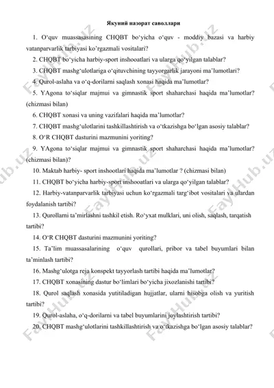 harbiy-vatanparvarlik tarbiyasi uchun ko‘rgazmali targ‘ibot vositalari va ulardan foydalanish tartibi — DOCX