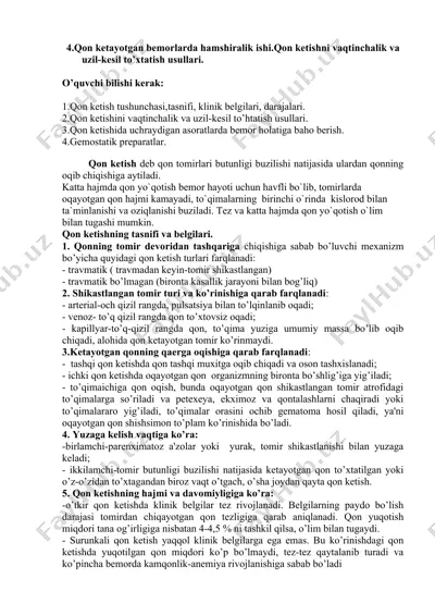 qon ketayotgan bemorlarda hamshiralik ishi — DOCX