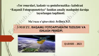 raqamli fotoapparatlar tuzilishi va ishlash prinsi — PDF