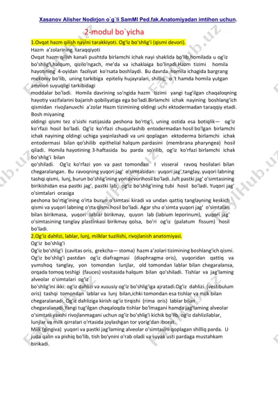 ovqat hazm tizimi anatomiyasi — PDF
