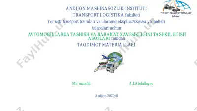 avtomobil transportida yuk tashish asoslari — PDF