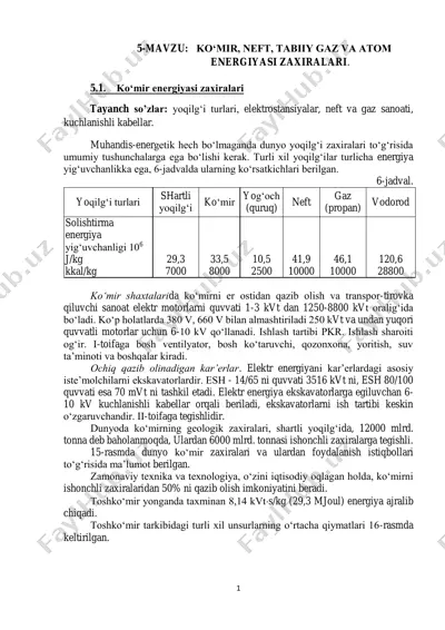 yoqilg'ilar energiyasi zaxiralari — PDF