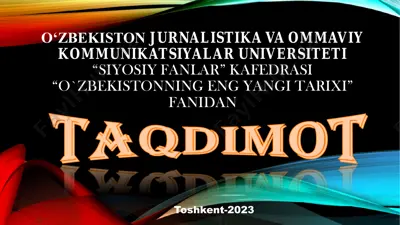o‘zbekistonning eng yangi tarixi — PDF