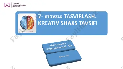 tasvirlash. kreativ shaxs tavsifi — PDF
