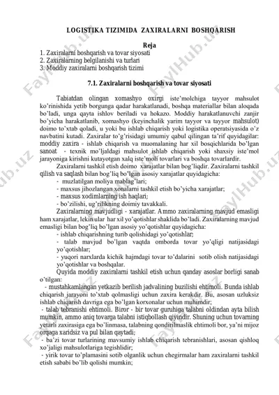 zaxiralarni boshqarish va tovar siyosati — PDF
