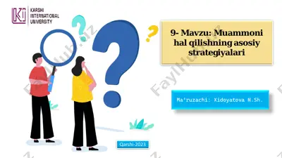 muammoni hal qilishning asosiy strategiyalari — PDF