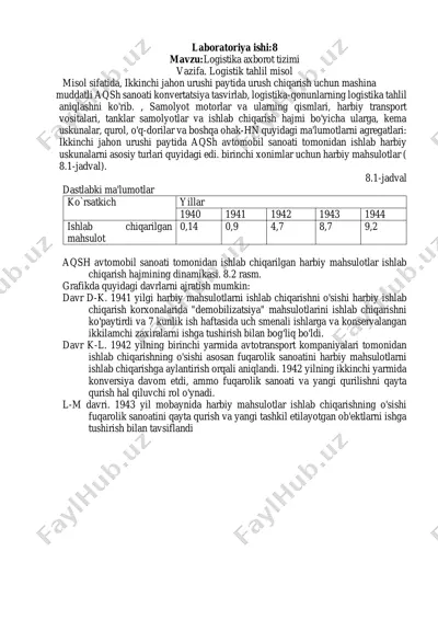 logistika axborot tizimi — PDF