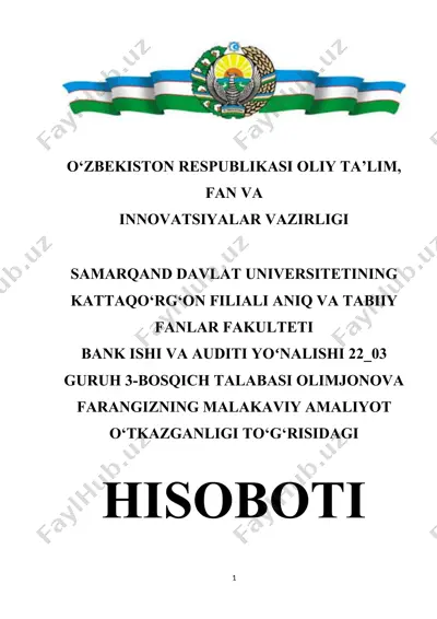 "hamkorbank" atb uchun amaliyot hisoboti. mukammal tarzda 30+ bet — DOCX