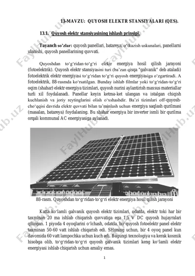 quyosh elektr stansiyalari (qes) — PDF