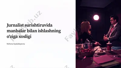 jurnalist surishtiruvida manbalar bilan ishlashning o‘ziga xosligi — PDF