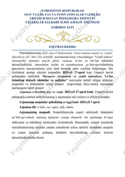 xalqaro ilmiy-amaliy anjuman — PDF