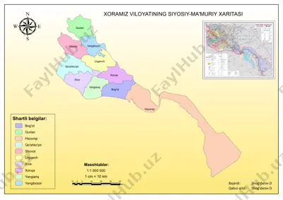 xoramiz viloyatining siyosiy-ma'muriy xaritasi — PDF