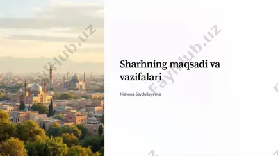 sharhning maqsadi va vazifalari — PDF