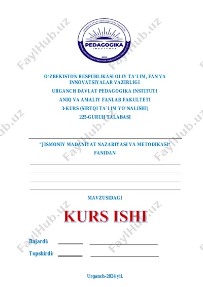 jismoniy madaniyat nazariyasi va metodikasi — PDF