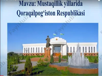 mustaqillik yillarida qoraqalpog‘iston respublikasi — PPT