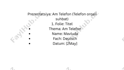 prezentatsiya: am telefon (telefon orqali suhbat) — PDF