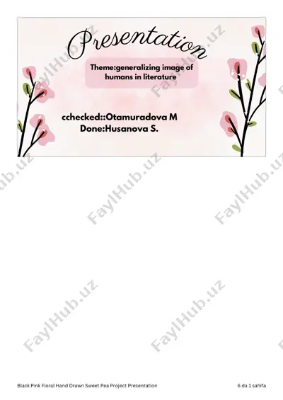 black pink floral hand drawn sweet pea project presentation — PDF