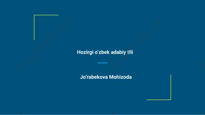 hozirgi o’zbek adabiy tili — PDF