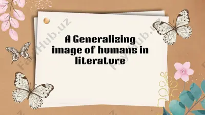 generalizing image of humans in literature — PDF
