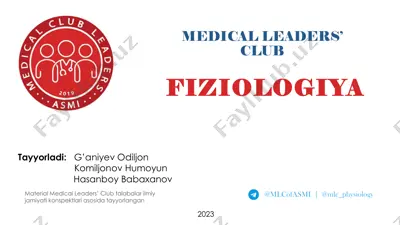 fiziologiya filtratsiyasi va reabsorbsiyasi — PDF